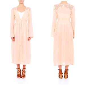 SOME DAYS LOVIN Peach Little Star Lace Kimono-M NWT